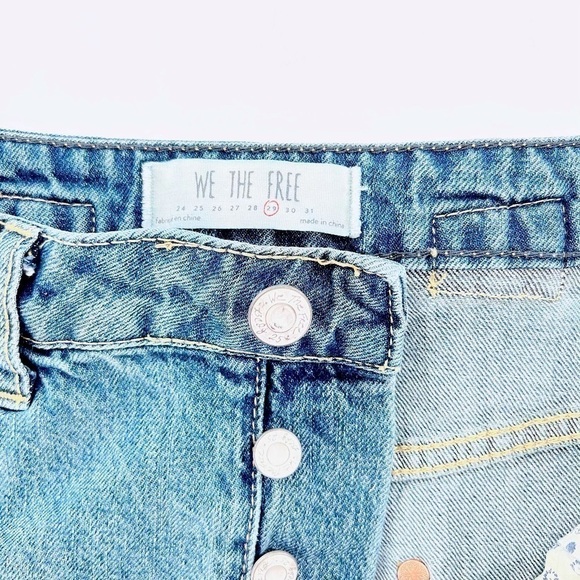 Free People - Rugged A-Line Denim Mini Skirt in Blue size 29 - Picture 13 of 14
